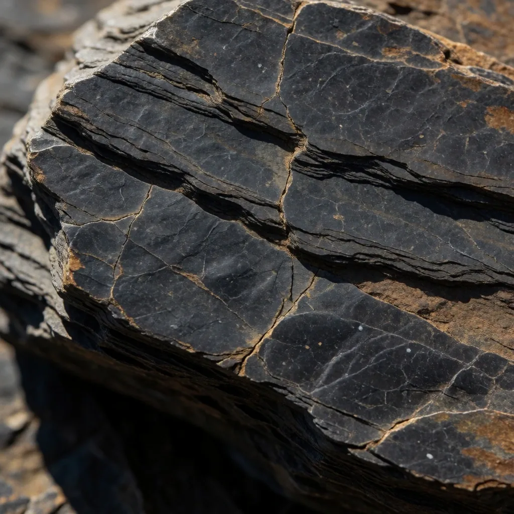 Textura de roca de esquisto con fracturas naturales